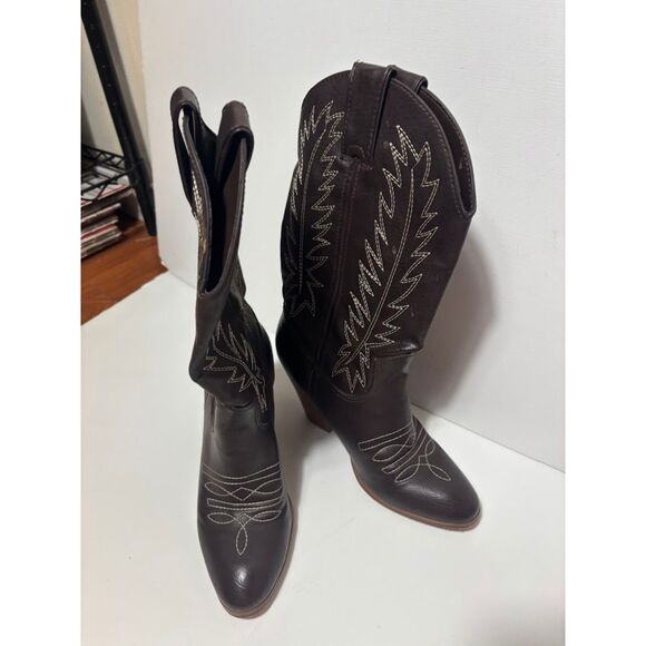 Miranda Cowboy Boots Women's Size 7 Brown Heeled Country Festival Nashville EUC - Picture 3 of 7
